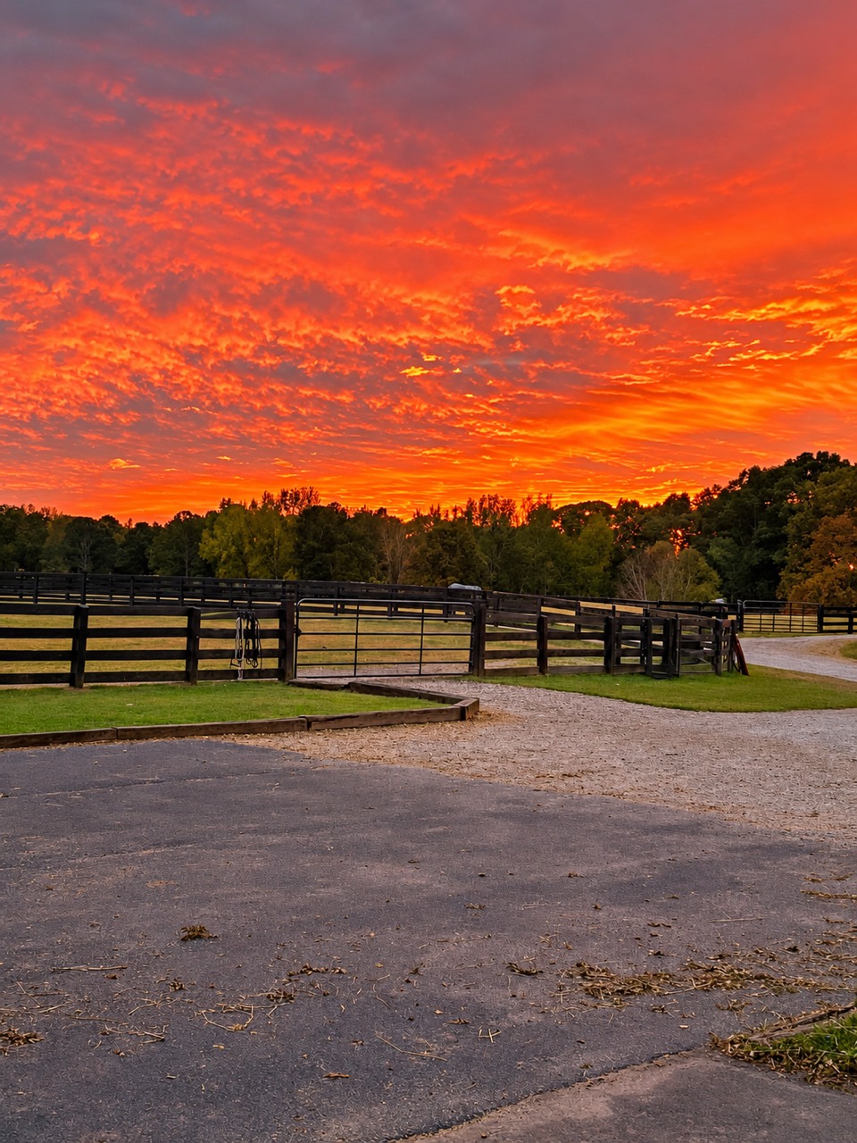 Sunset over the farm